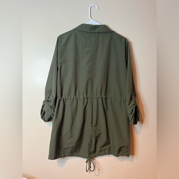 Anthropologie Sanctuary Olive Nylon Trench Jacket - Picture 6 of 8